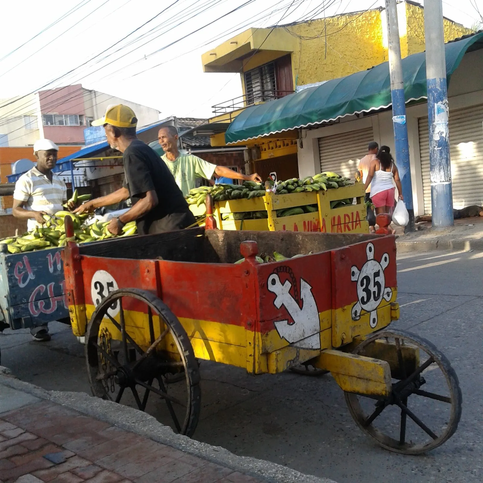 Plantain cart on a Caribbean street